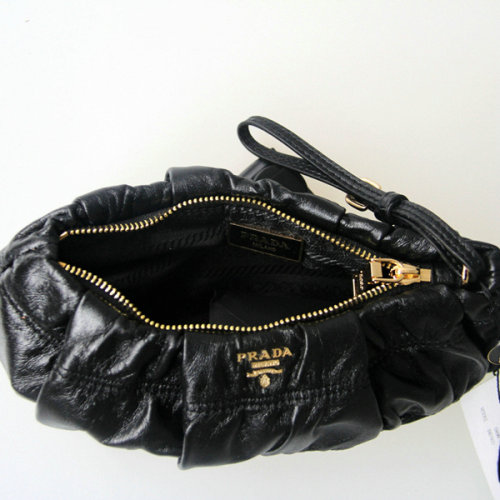 2014 Prada Gaufre Leather Evening Shoulder Bag BT0802 black for sale - Click Image to Close